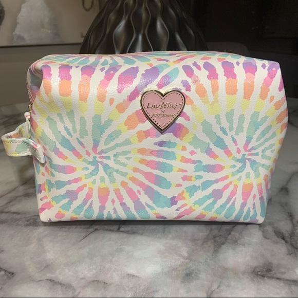 Luv Betsey by Betsey Johnson Pastel Tye Dye Faux Leather Cosmetic Bag - Picture 2 of 10